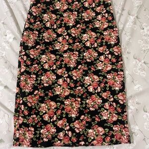 Floral Black Skirt